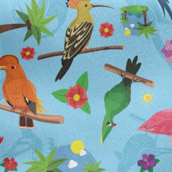 Various Parrots Jersey Backed Fleece