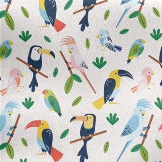 Tropical Bird Jersey Backed Fleece