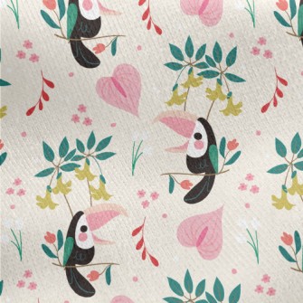 Cute Bird Jersey Backed Fleece