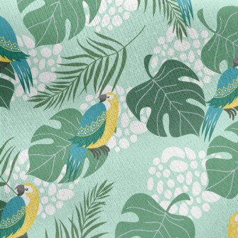 Birds And Leaves Jersey Backed Fleece