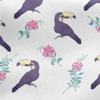 Toucan And Flowers Jersey Backed Fleece