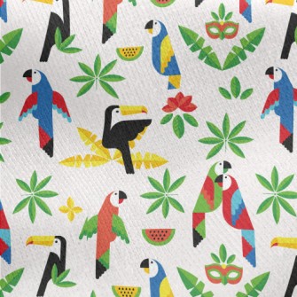 Watermelon Parrot Toucan Jersey Backed Fleece