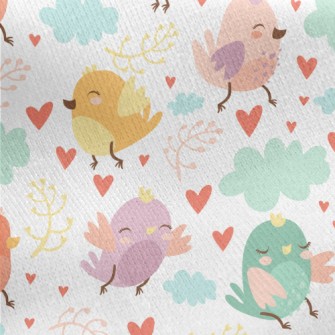 Lively Little Bird Jersey Backed Fleece