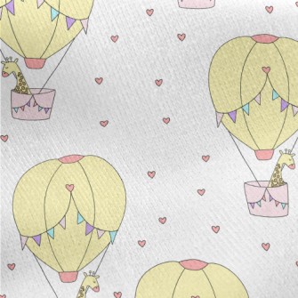 Hot Air Balloon Giraffe Jersey Backed Fleece