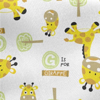 Tree Giraffe Jersey Backed Fleece