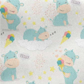 Baby Hippopotamus Jersey Backed Fleece
