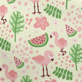 Watermelon And Flamingo Pongee