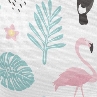 Toucan And Flamingo Pongee