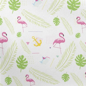 Green Leaf Flamingo Pongee