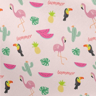 Cactus And Flamingo Pongee