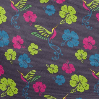 Hibiscus Flower And Hummingbir Pongee