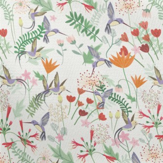 Hummingbird In The Garden Pongee