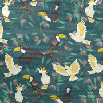 Toucans And Parrots Pongee