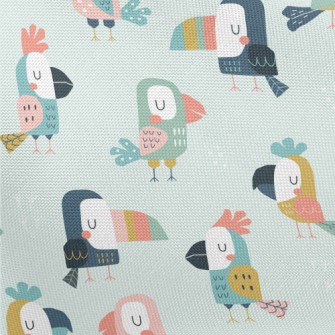Parrots And Toucans Pongee