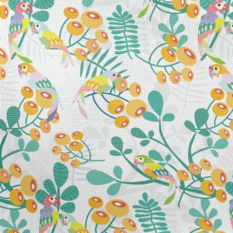 Parrot And Orange Blossom Pongee