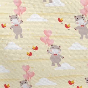 Love Balloon Hippopotamus Pongee