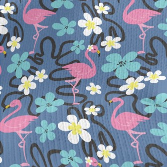 Small Flower Flamingo Stretch Jersey