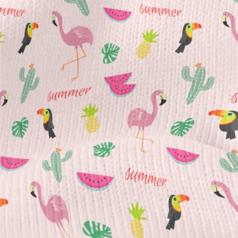 Cactus And Flamingo Stretch Jersey
