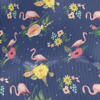 Flamingos And Flowers Stretch Jersey