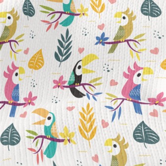 Cute Toucan And Parrot Stretch Jersey