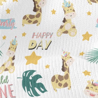 Birthday Hat Giraffe Stretch Jersey