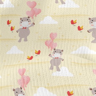 Love Balloon Hippopotamus Stretch Jersey