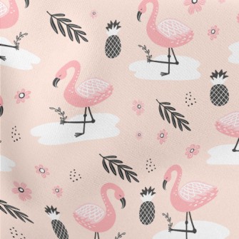 Pineapple Flamingo Lightweight Cotton Poplin