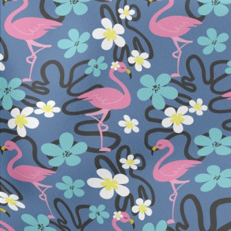Small Flower Flamingo Lightweight Cotton Poplin