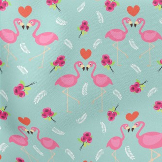 Flamingo And Rose Lightweight Cotton Poplin