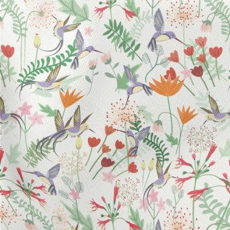 Hummingbird In The Garden Lightweight Cotton Poplin