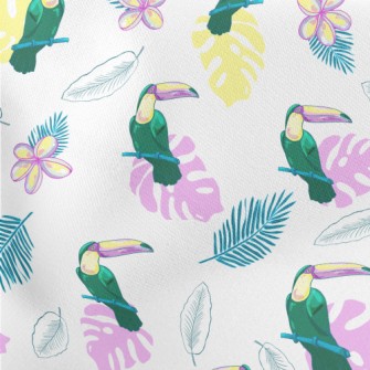 Palm Leaf Toucan Lightweight Cotton Poplin