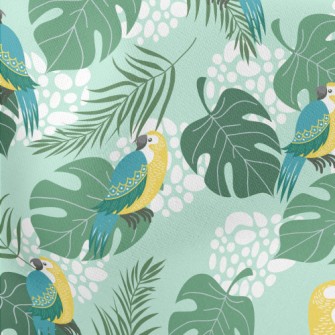 Birds And Leaves Lightweight Cotton Poplin
