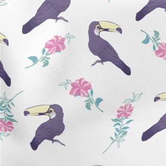 Toucan And Flowers Lightweight Cotton Poplin