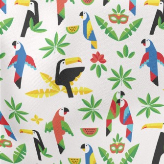 Watermelon Parrot Toucan Lightweight Cotton Poplin