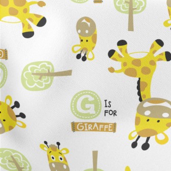 Tree Giraffe Lightweight Cotton Poplin