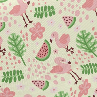 Watermelon And Flamingo Midweight Cotton Poplin