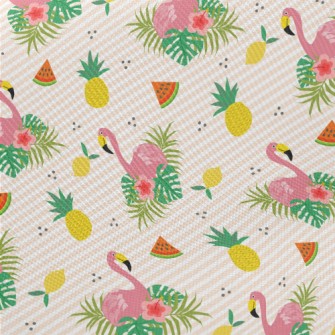 Flowers And Flamingos Midweight Cotton Poplin