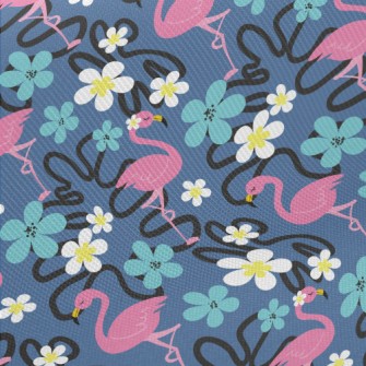 Small Flower Flamingo Midweight Cotton Poplin