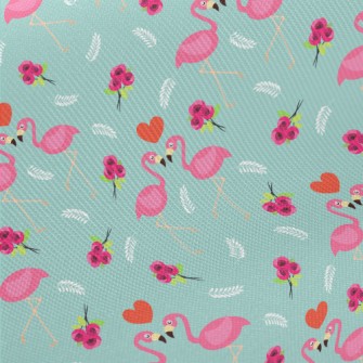 Flamingo And Rose Midweight Cotton Poplin