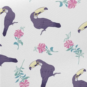 Toucan And Flowers Midweight Cotton Poplin