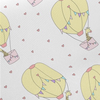 Hot Air Balloon Giraffe Midweight Cotton Poplin