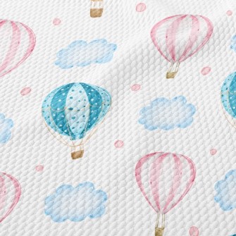 Pink Hot Air Balloon Birdseye Piqué