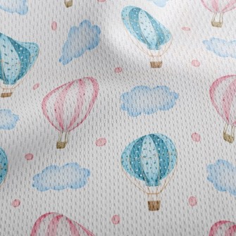 Pink Hot Air Balloon Athletic Mesh Flat Back