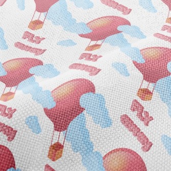 Hot Air Balloon Flying Into Th Performance Linen