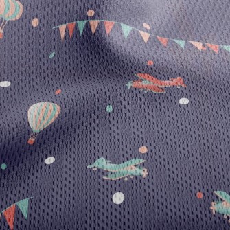 Airplane Hot Air Balloon Show Athletic Mesh Flat Back