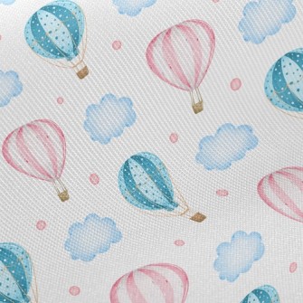 Pink Hot Air Balloon Twill
