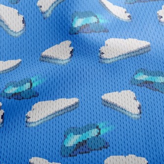 Cloudy Combat Aircraft Athletic Mesh Flat Back