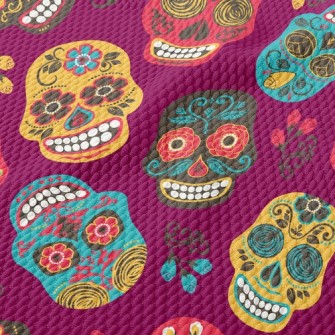 Painted Mexican Skull Birdseye Piqué