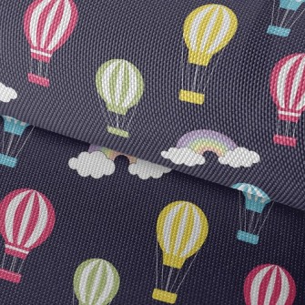 Hot Air Balloon Flying In Nigh Waterproof Oxford