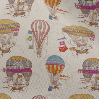Retro Hot Air Balloon Spaceshi Chiffon